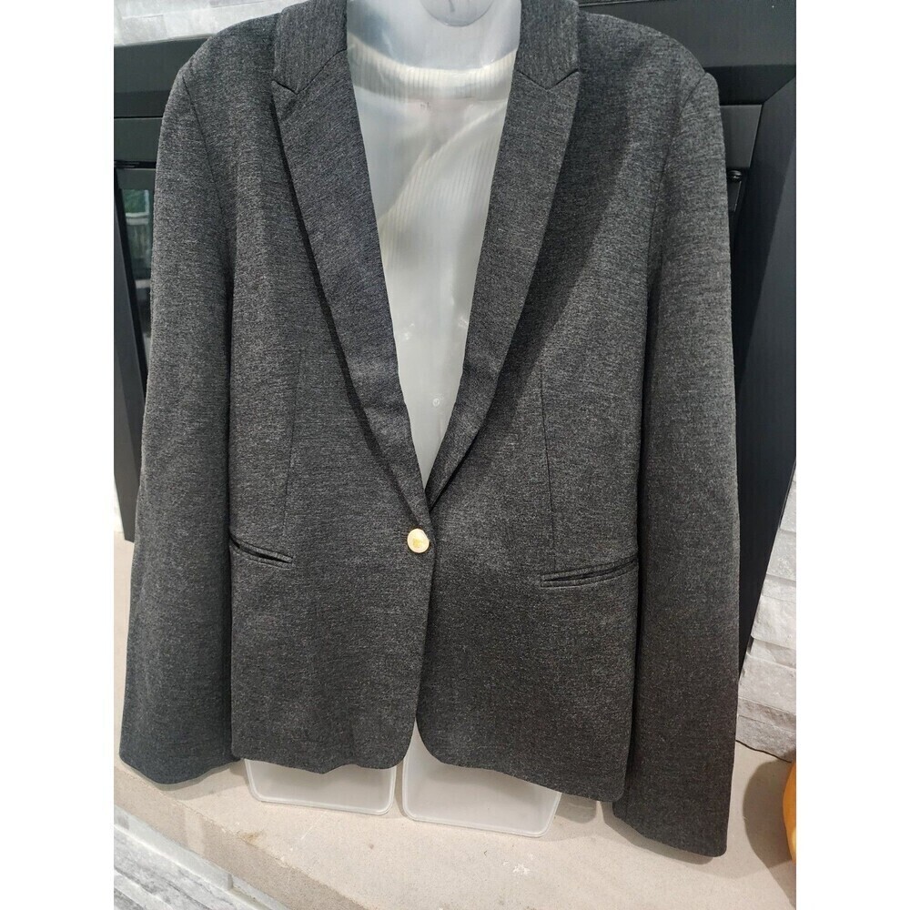 Philosophy Republic Clothing Blazer Women’s XL Grey Professional Chic 1 Button